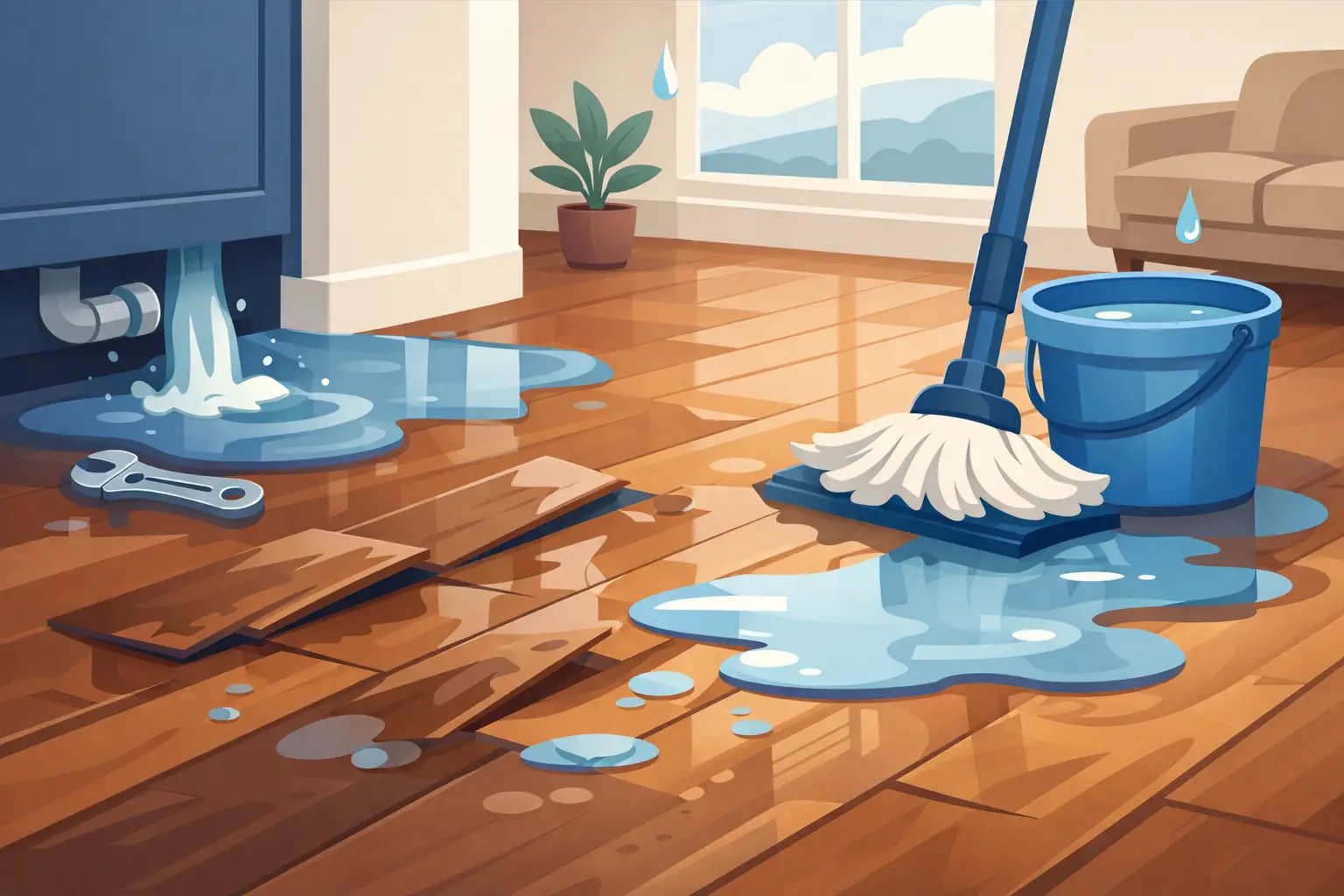 Hardwood Floor Water Damage Needs Fast Help
