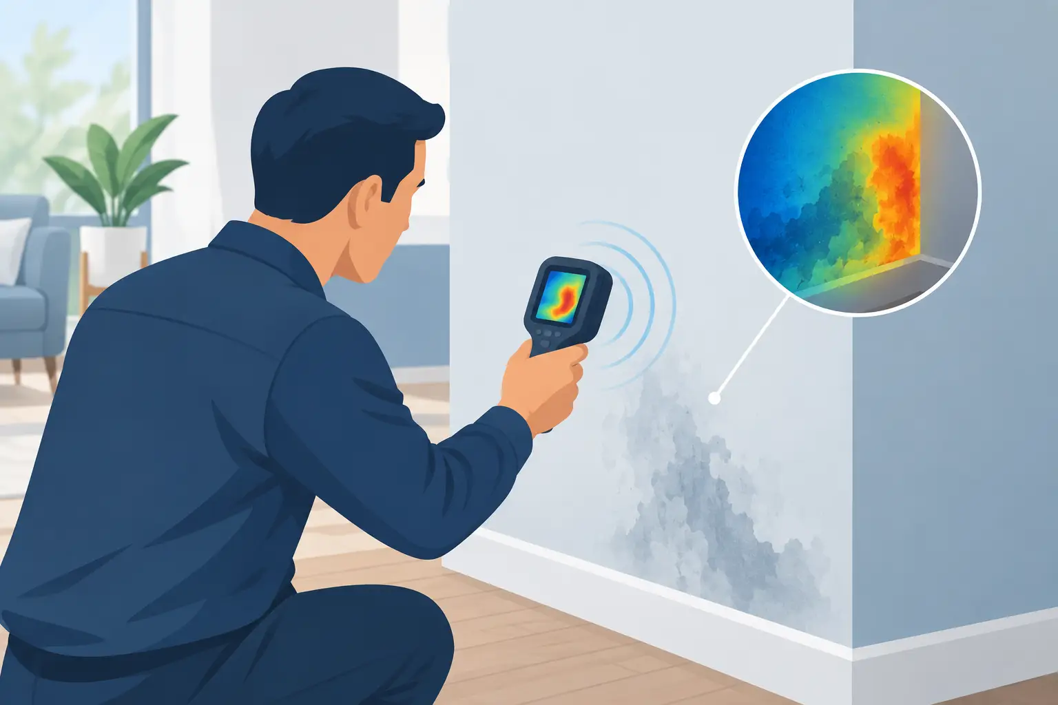 Hidden Moisture Detection Finds Damage Early