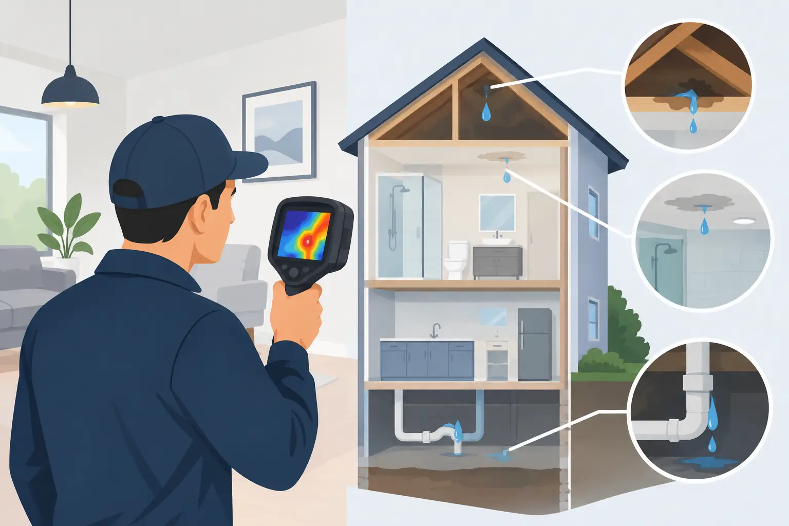How Inspectors Locate Hidden Leaks in Homes